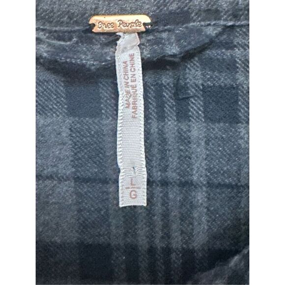 Free People Duster Womens Gray Oversized Plaid Flannel Coat Robe Jacket - Picture 8 of 8